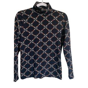 Joe Fresh - Navy Chain Print Light Turtleneck - M